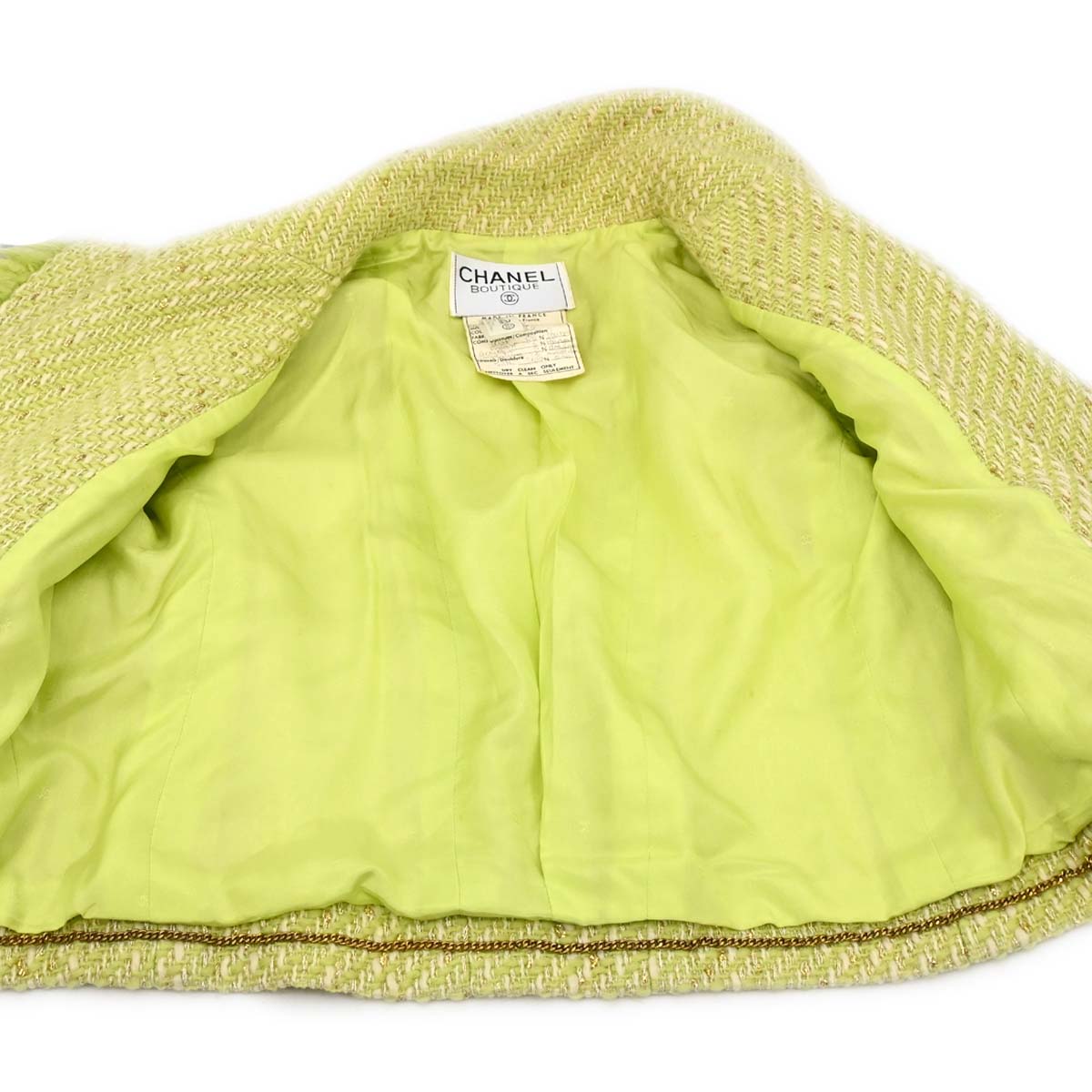 Chanel 1993 Setup Suit Jacket Sleeveless Dress Green #34