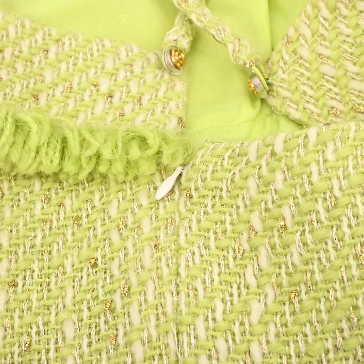 Chanel 1993 Setup Suit Jacket Sleeveless Dress Green #34
