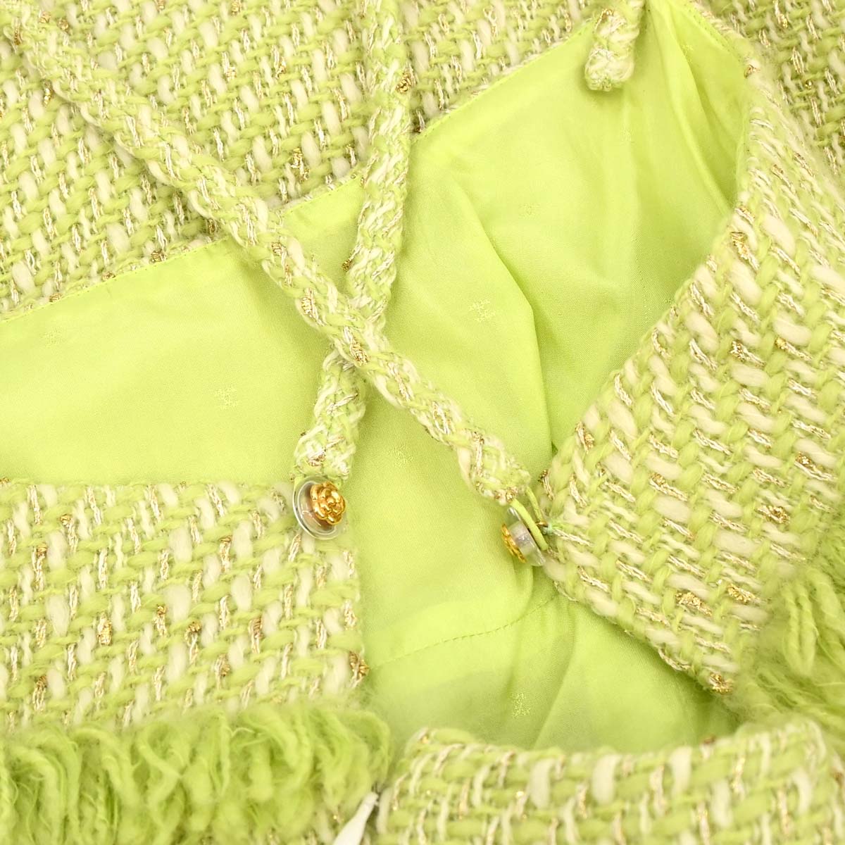Chanel 1993 Setup Suit Jacket Sleeveless Dress Green #34