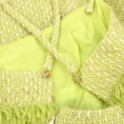 Chanel 1993 Setup Suit Jacket Sleeveless Dress Green #34