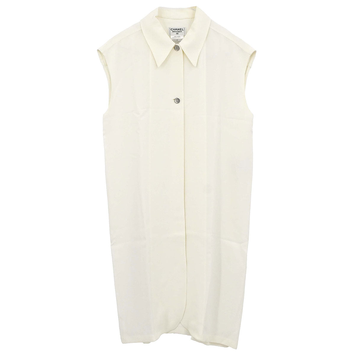 Chanel 1998 Chanel Sleeveless Long Vest Dress White #38