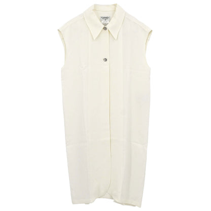 Chanel 1998 Chanel Sleeveless Long Vest Dress White #38