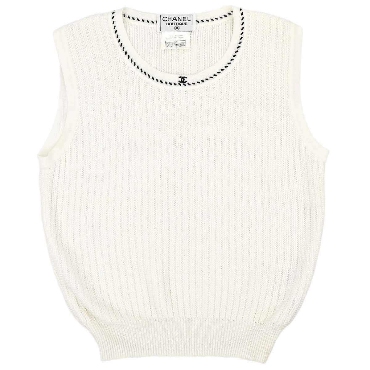 Chanel 1996 Sleeveless Top White #36