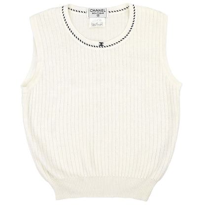Chanel 1996 Sleeveless Top White #36
