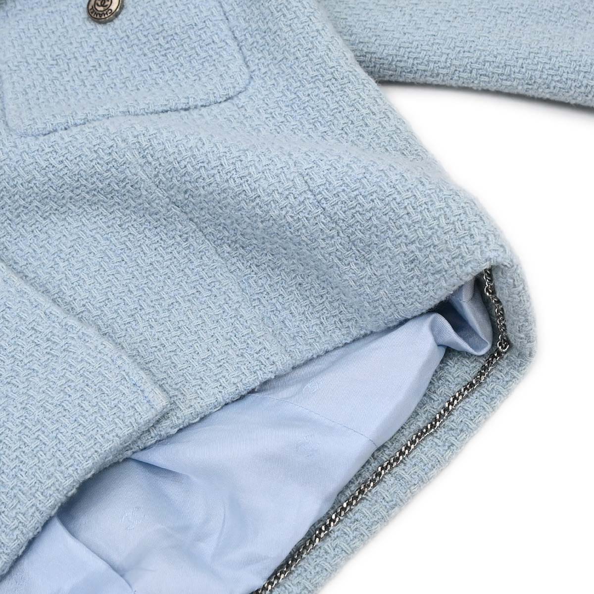 Chanel 1997 Single Breasted Jacket Light Blue #42