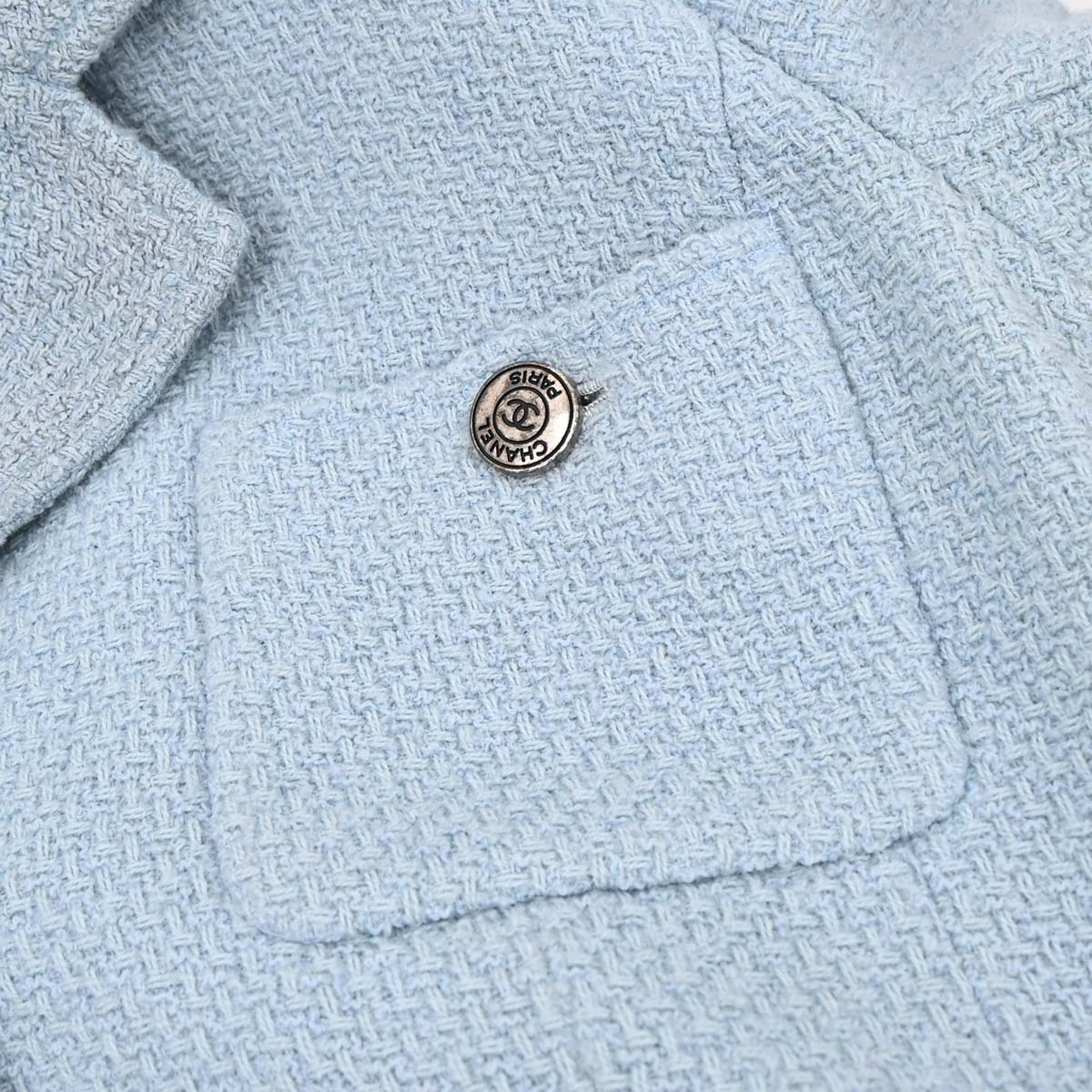 Chanel 1997 Single Breasted Jacket Light Blue #42