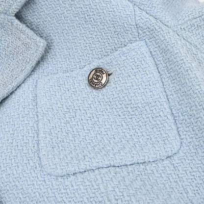 Chanel 1997 Single Breasted Jacket Light Blue #42