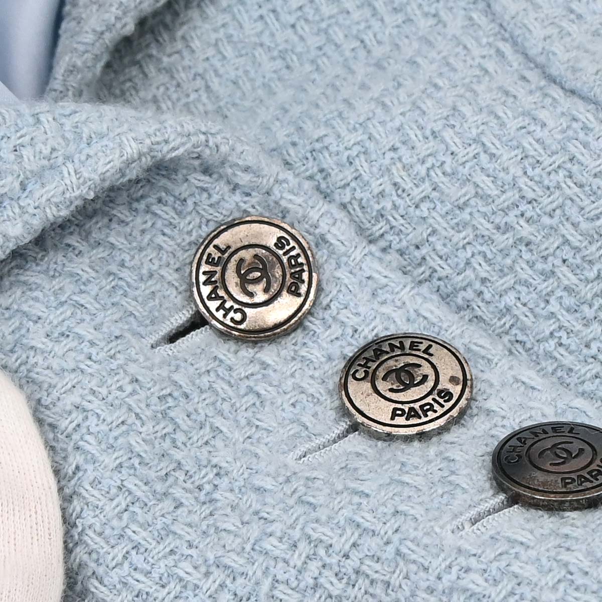 Chanel 1997 Single Breasted Jacket Light Blue #42