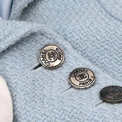 Chanel 1997 Single Breasted Jacket Light Blue #42