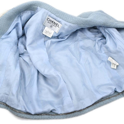 Chanel 1997 Single Breasted Jacket Light Blue #42