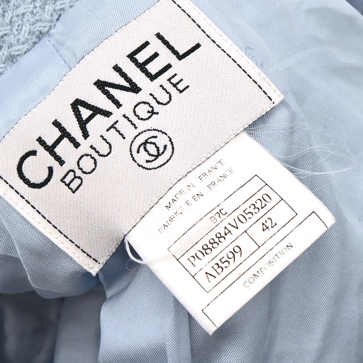 Chanel 1997 Single Breasted Jacket Light Blue #42