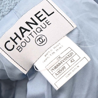 Chanel 1997 Single Breasted Jacket Light Blue #42