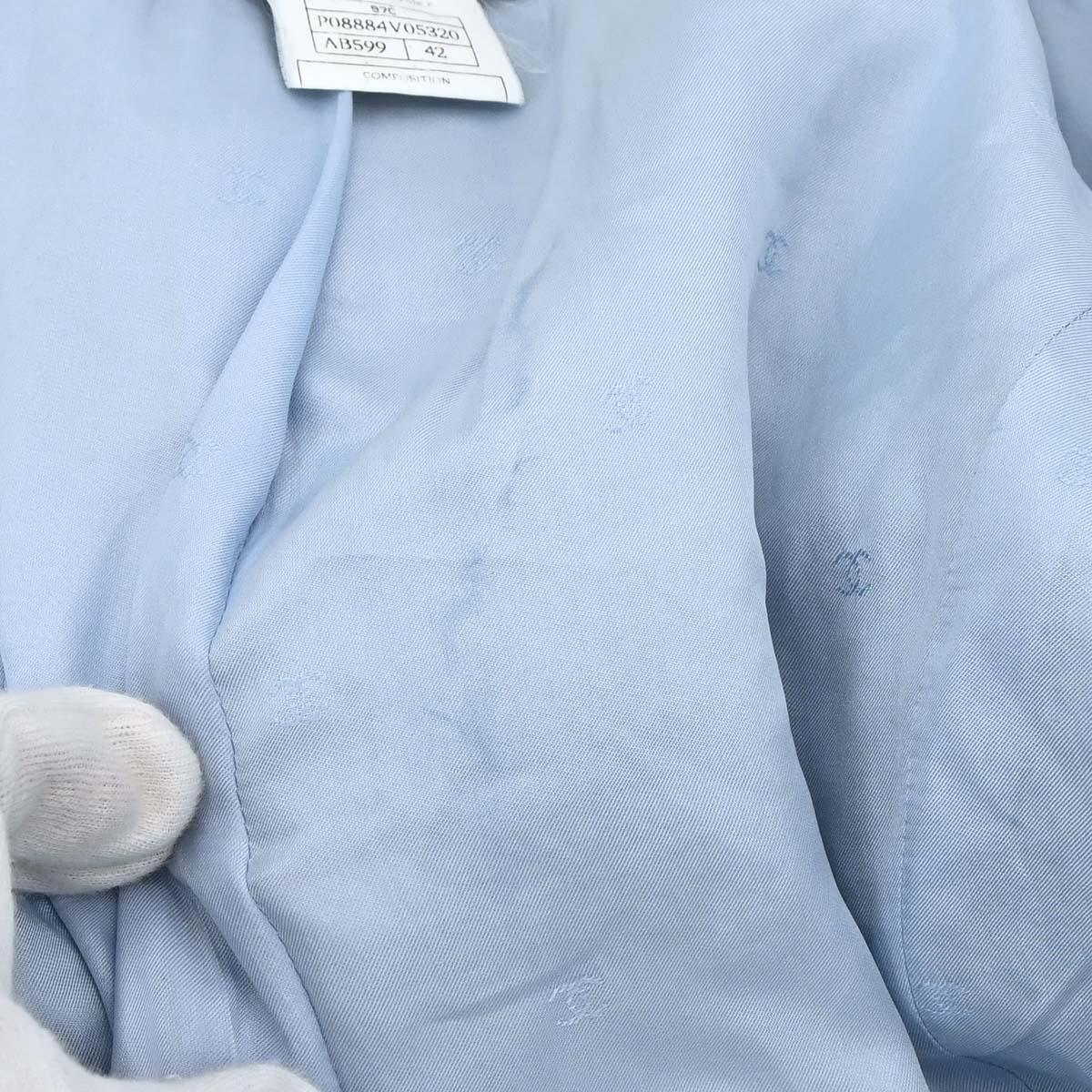 Chanel 1997 Single Breasted Jacket Light Blue #42