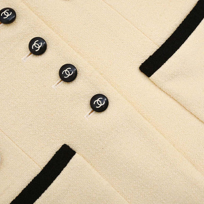 Chanel 1996 Single Breasted Jacket Ivory #42