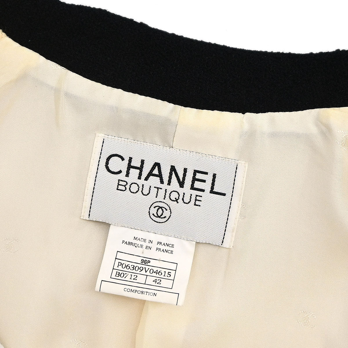 Chanel 1996 Single Breasted Jacket Ivory #42