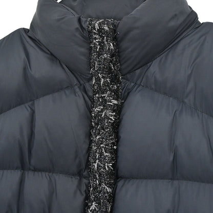 Chanel 2018-2019 Zip Up Tweed Coat Black #42