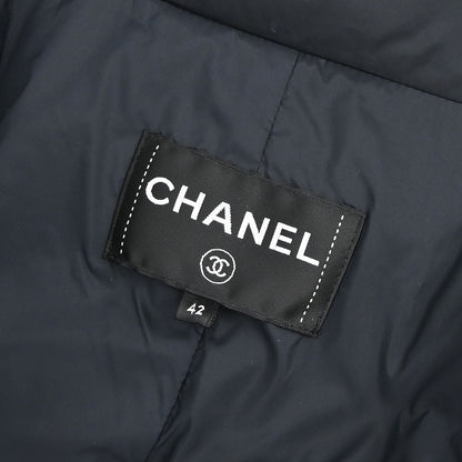 Chanel 2018-2019 Zip Up Tweed Coat Black #42