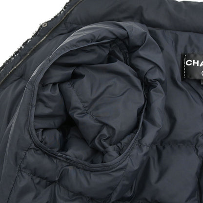 Chanel 2018-2019 Zip Up Tweed Coat Black #42