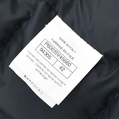 Chanel 2018-2019 Zip Up Tweed Coat Black #42