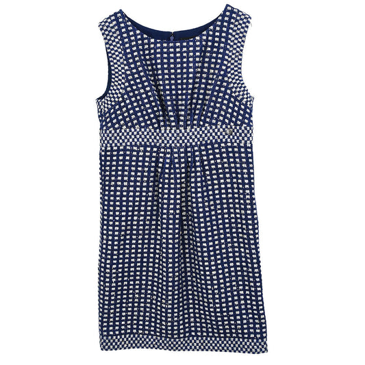 Chanel 2017 Sleeveless Tweed Dress Navy #40