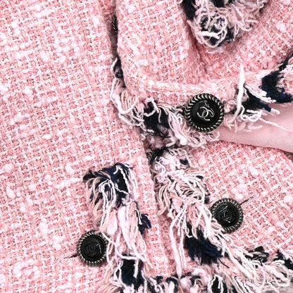 Chanel 2007 Setup Suit Jacket Mini Dress Tweed Pink #38