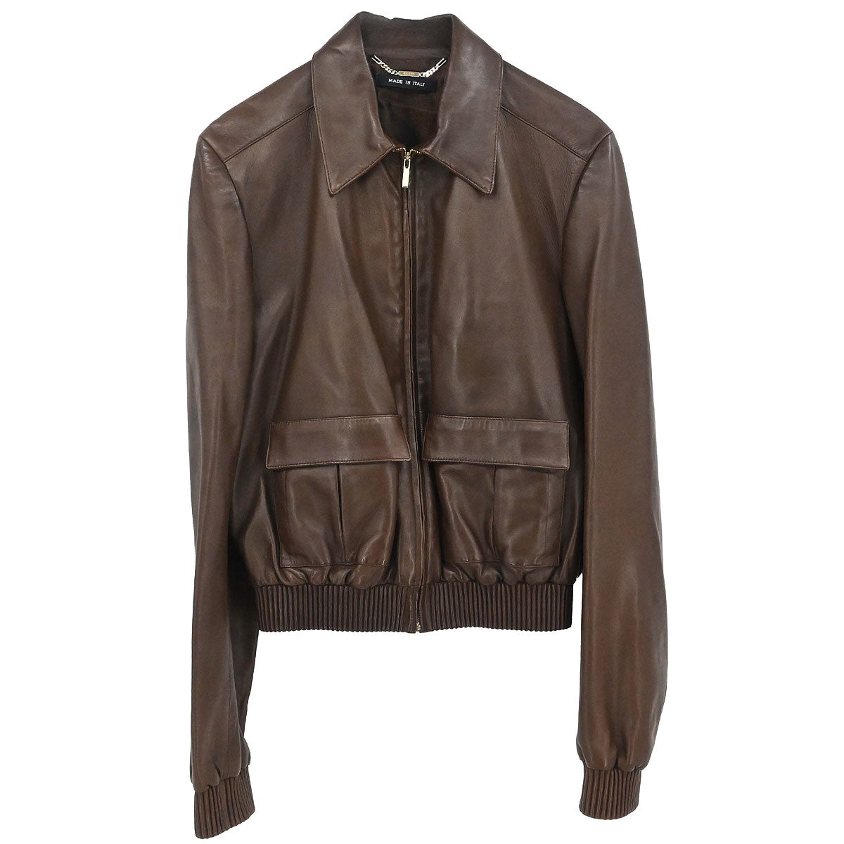 Gucci Single Breasted Zip Up Jacket Brown #42