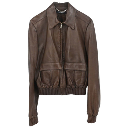 Gucci Single Breasted Zip Up Jacket Brown #42