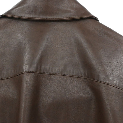 Gucci Single Breasted Zip Up Jacket Brown #42