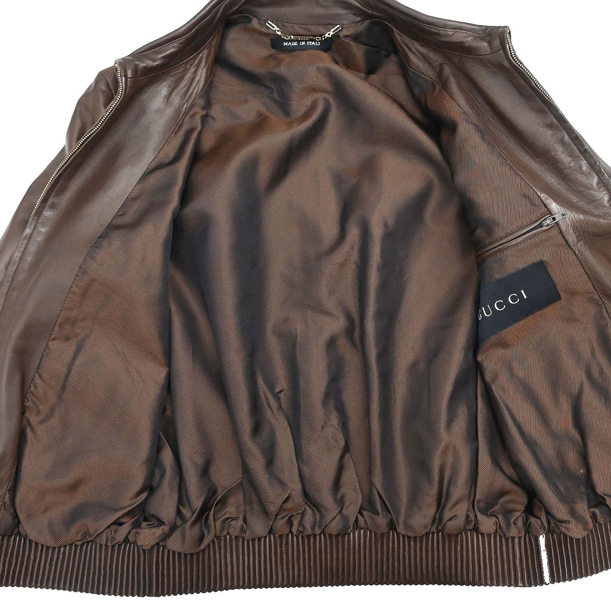 Gucci Single Breasted Zip Up Jacket Brown #42