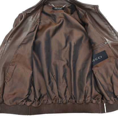 Gucci Single Breasted Zip Up Jacket Brown #42
