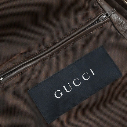 Gucci Single Breasted Zip Up Jacket Brown #42