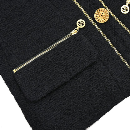 Chanel 1994 Setup Suit Jacket Skirt Black #38
