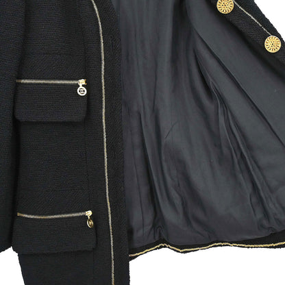 Chanel 1994 Setup Suit Jacket Skirt Black #38
