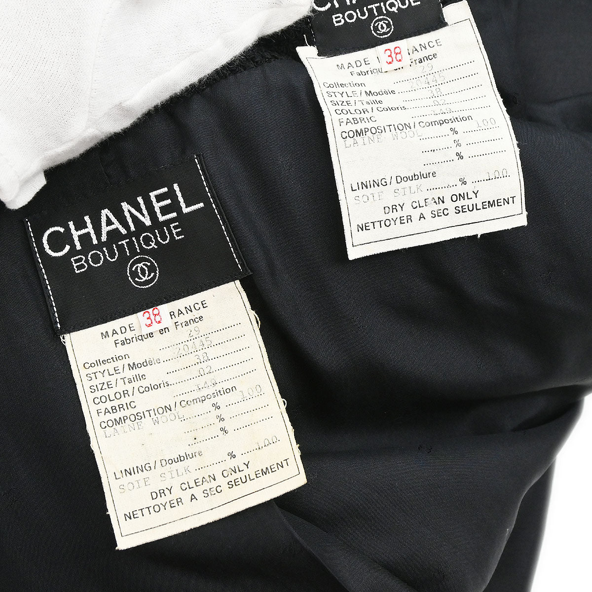 Chanel 1994 Setup Suit Jacket Skirt Black #38