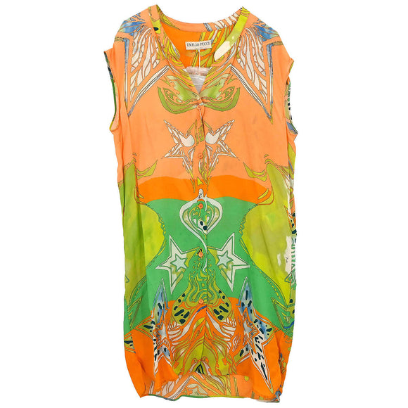 pucci orange dress PUCCI Soleil-print Orange Satin Dress | Red