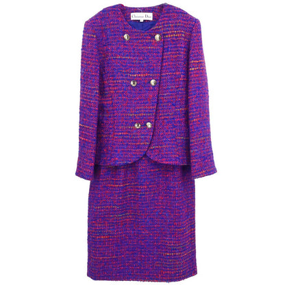 Christian Dior Setup Suit Jacket Skirt Red #38–40
