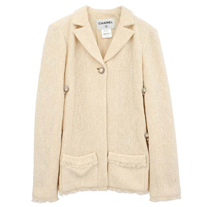 Chanel 2010 Single Breasted Jacket Ivory #38