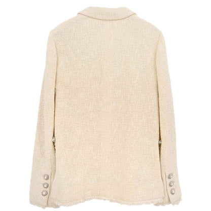 Chanel 2010 Single Breasted Jacket Ivory #38