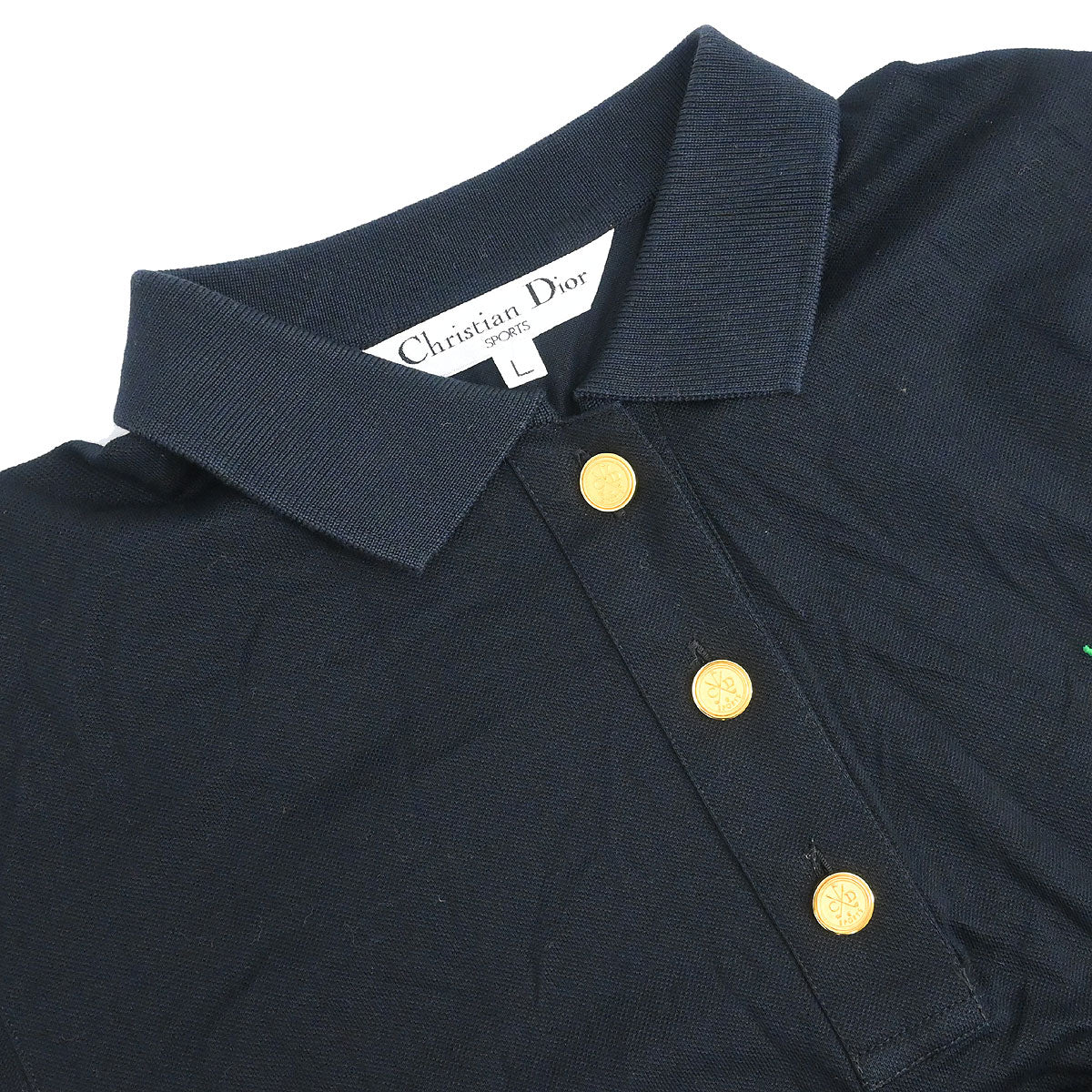 Christian Dior Short Sleeve Polo Shirt Top Black #L