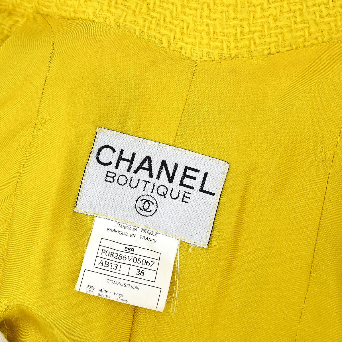 Chanel 1996 Double Breasted Jacket Yellow #38