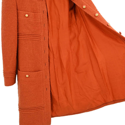 Chanel 1993 Collarless Coat Orange #34