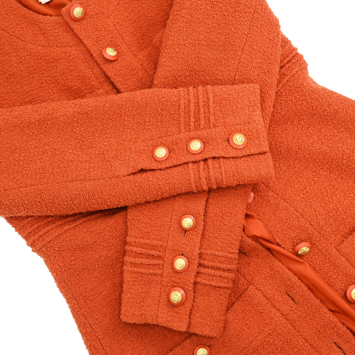 Chanel 1993 Collarless Coat Orange #34
