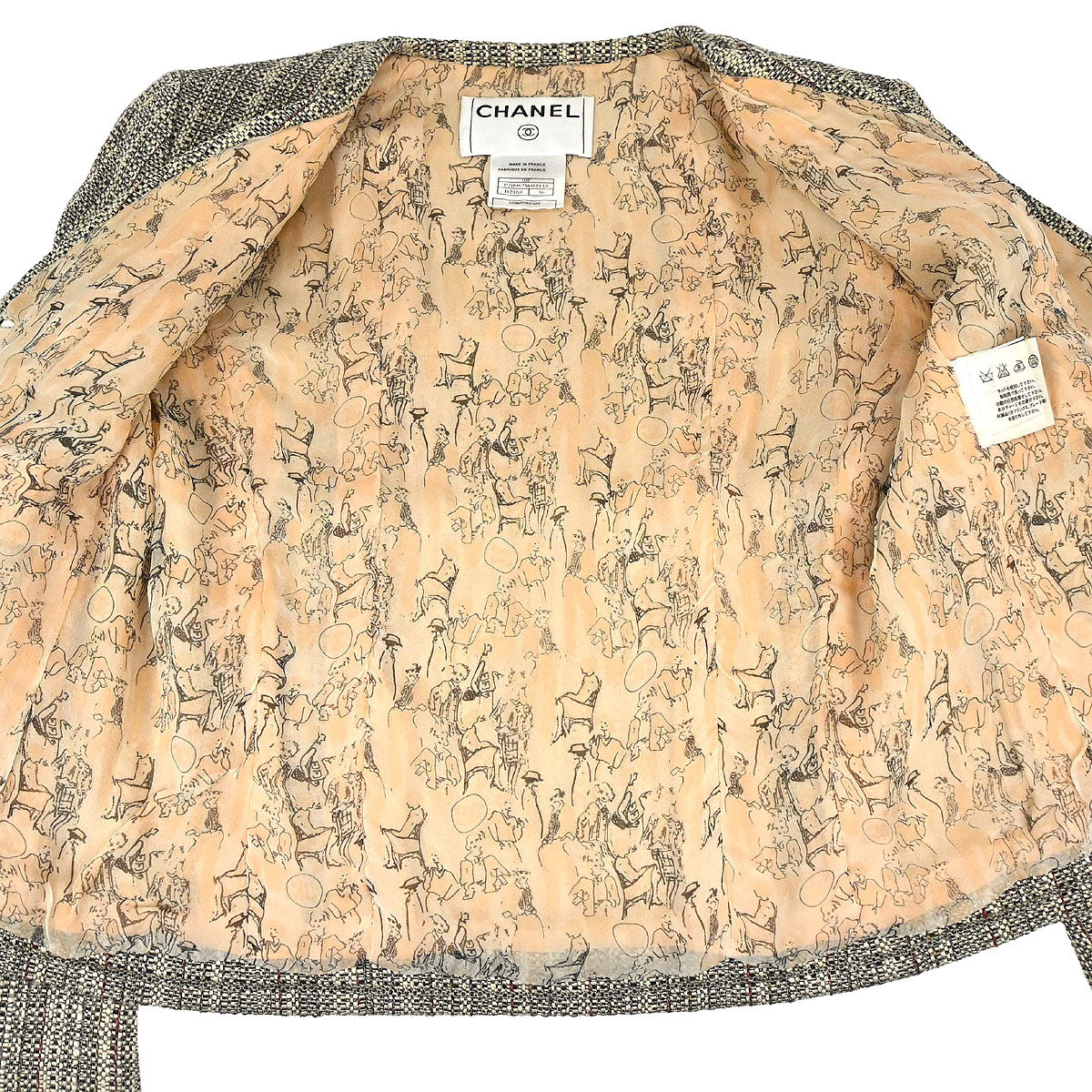 Chanel 2003 Collarless Jacket Beige #36