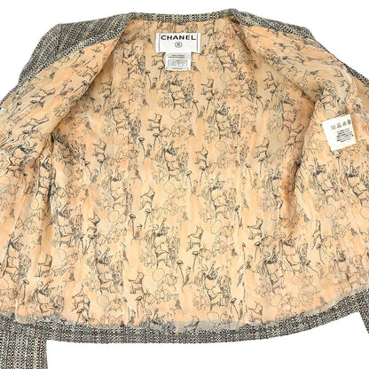 Chanel 2003 Collarless Jacket Beige #36