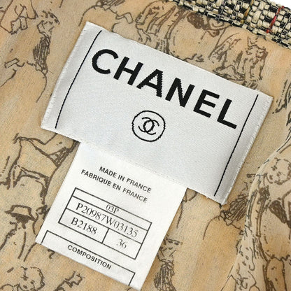Chanel 2003 Collarless Jacket Beige #36