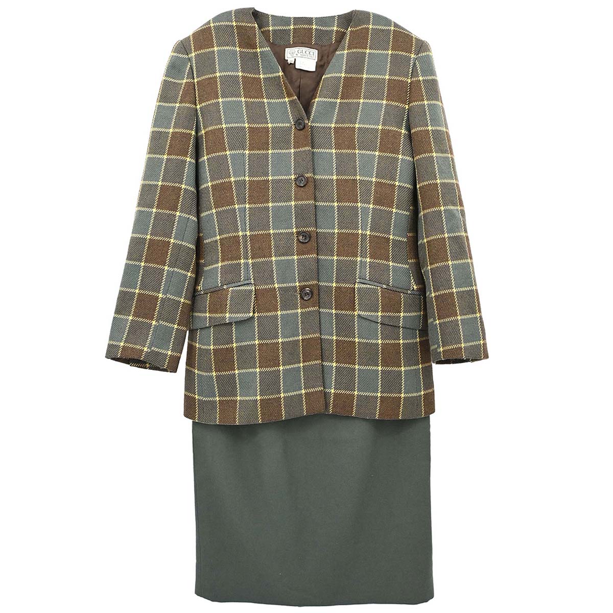 Gucci Setup Suit Jacket Skirt Green #38