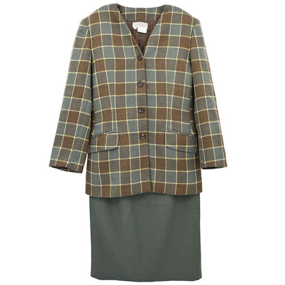 Gucci Setup Suit Jacket Skirt Green #38