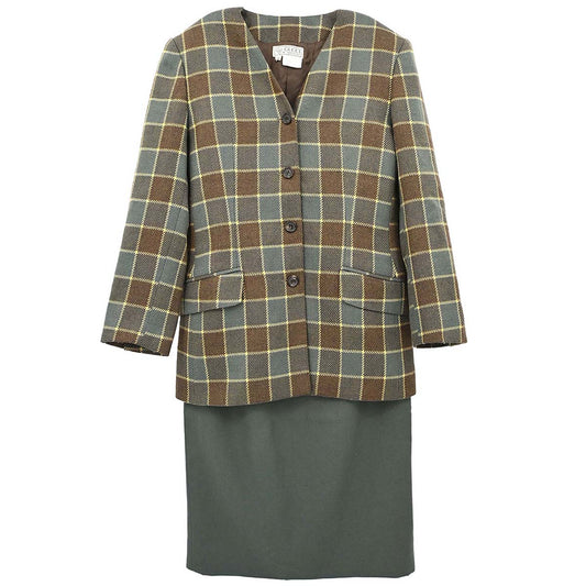 Gucci Setup Suit Jacket Skirt Green #38