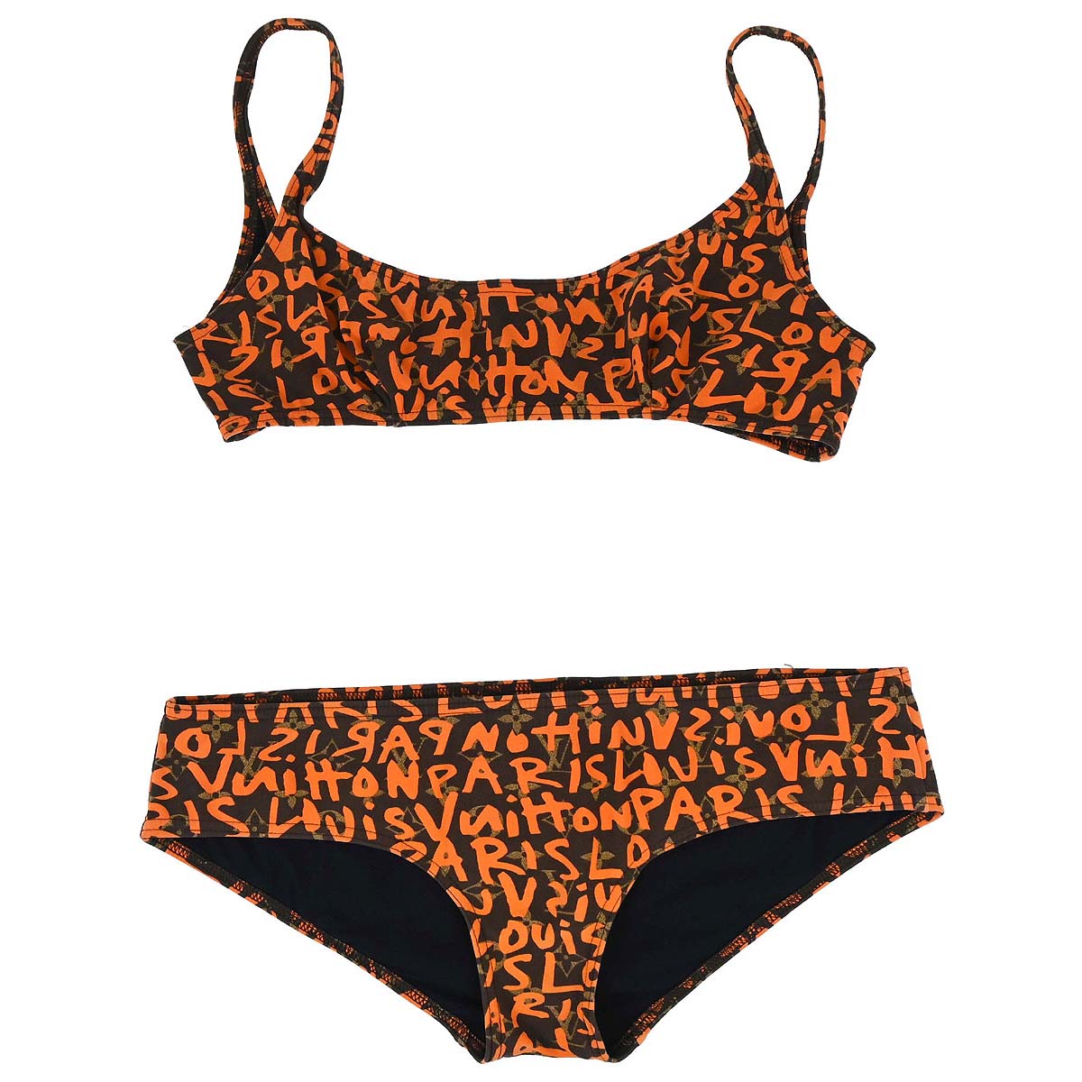 Louis Vuitton Monogram Graffiti Swimwear Swimsuit Orange #40