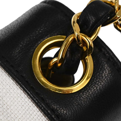 Chanel 1991-1994 White Linen Mademoiselle Flap Shoulder Bag
